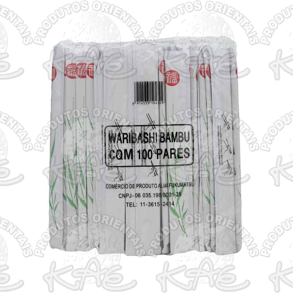 Hashi Bambu Fukumatsu Embalagem Papel 100 Pares - Caixa Com 30 Pacotes