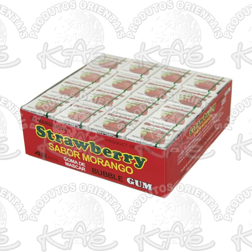 Chiclete Buble Gum Morango 48 Unidades